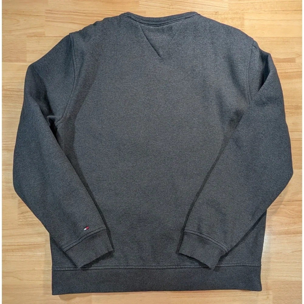 Tommy Hilfiger Mens XL Charcoal Gray Graphic Logo Crewneck Sweatshirt 1985 XL